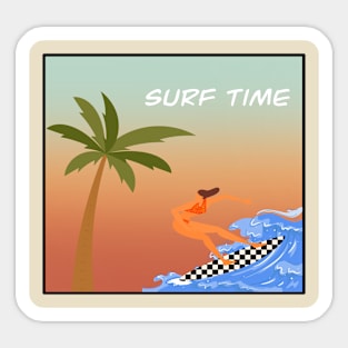 Surfing graphic design Sticker